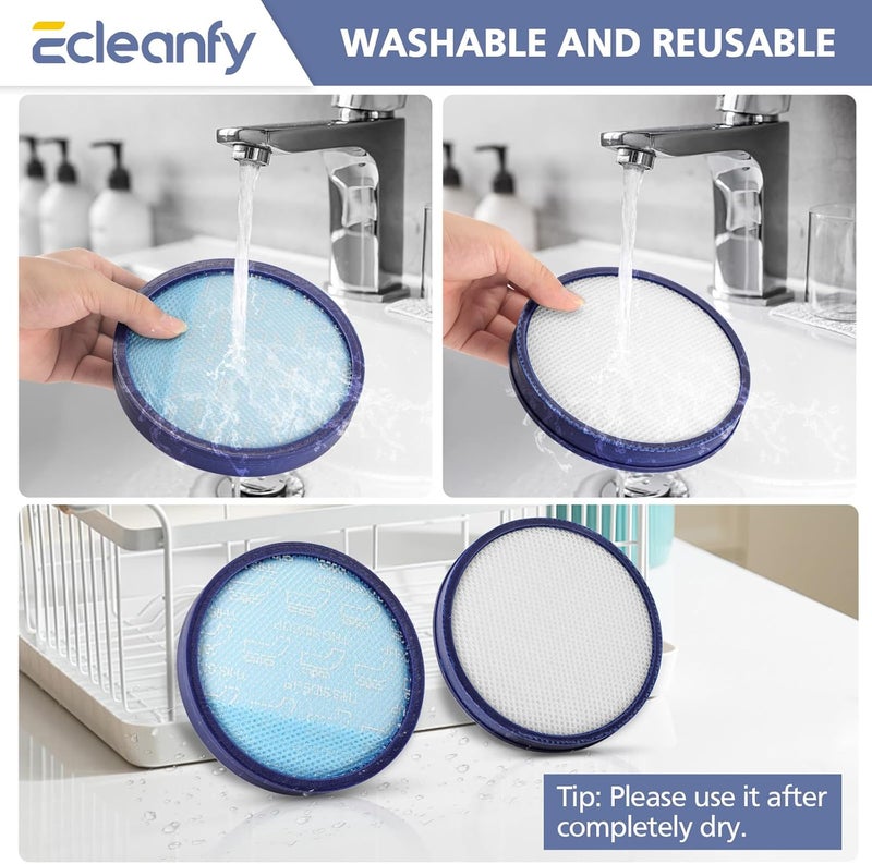 Ecleanfy 304087001 فلاتر متوافقة مع هوفر UH71250، UH71200، UH72630، UH71230، UH72625، UH71255، UH70825، UH72600، UH70832، UH70830، UH71251، UH70820، UH70800 UH71214 UH71215 مكنسة كهربائية، 4 عبوات - Image 5
